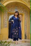 KF 313 Kalaai Pv Chanderi Embroidery Kurti With Bottom Dupatta
